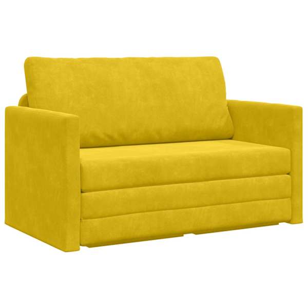 vidaXL Diivanvoodi P&auml;evalille Kollane 124 x 71 x 78 cm Samet
