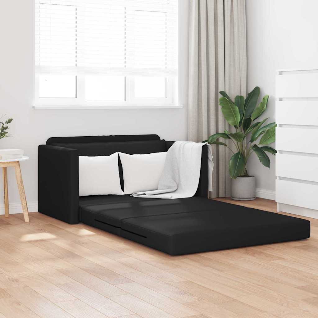 Põrandadiivanivoodi 2-in-1 Must 124x71x78 cm Kunstnahk