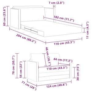 Pohovka na spaní 110cm Bílá Umělá kůže - obrázek 12