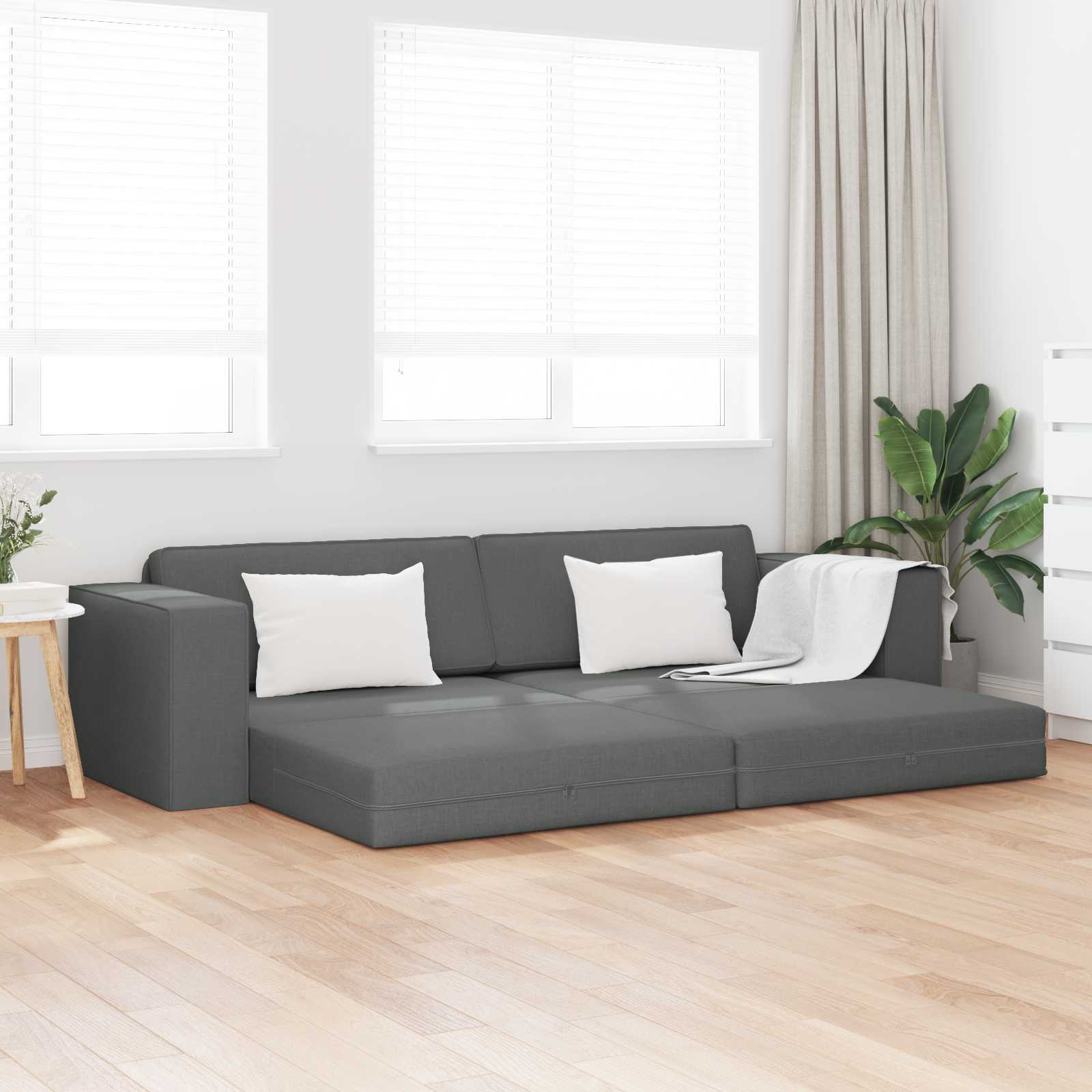 vidaXL Schlafsofa 200cm Dunkelgrau Stoff