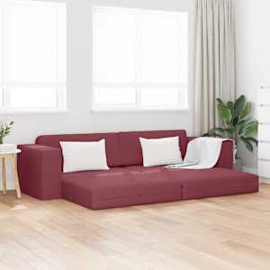 Sofa postelja Vinorodna rdeča 245 x 78 x 77 cm blago