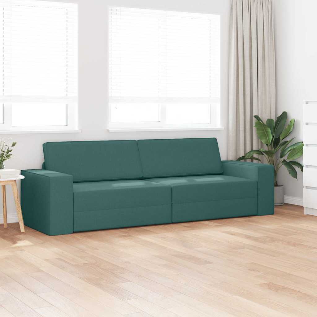vidaXL Bedbank 2-in-1 Donkergroen 245x150x60,5 cm Stof