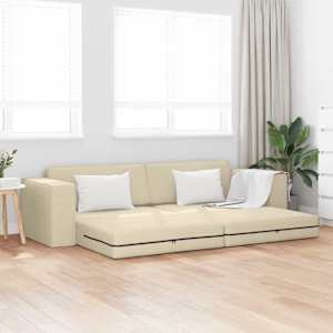 Pohovka na spaní 200cm Krémová textil - obrázek 1