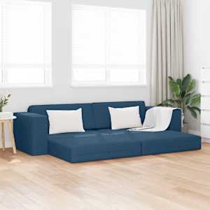 Sofa postelja Temno modra 245 x 78 x 77 cm blago