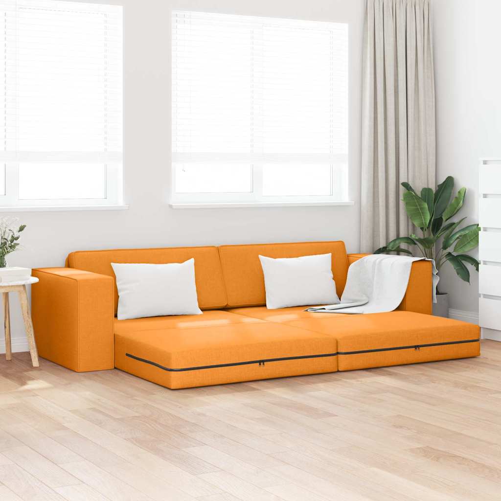 Põrandadiivanvoodi 2-in-1 Tume Kollane 245x150x60.5 cm Kangas