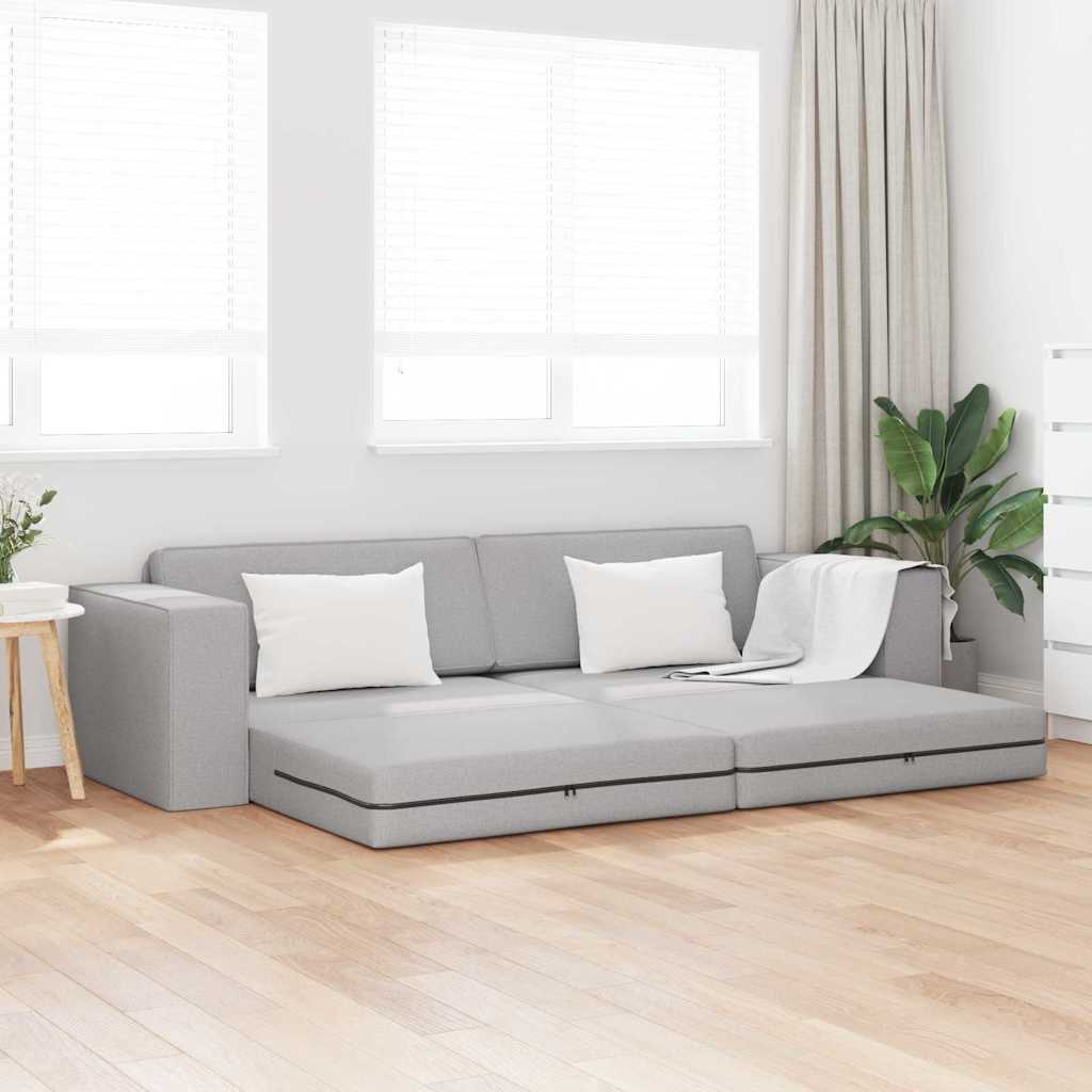 Põrandadiivanvoodi 2-in-1 Pilvehall 245x150x60.5 cm Kangas