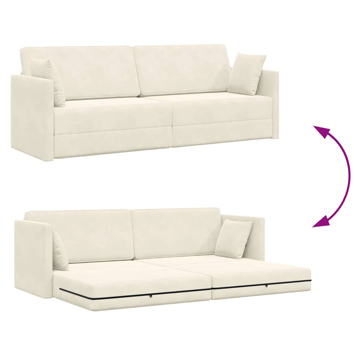 Gulvsovesofa 213 x 70 x 77 cm Fløjl - Billede 10