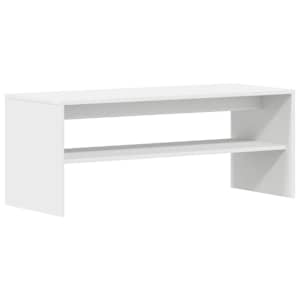 TV stolek bílý 100 x 40 x 40 cm dřevotříska - obrázek 2