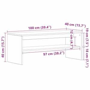 TV skříňka hnědý dub 100 x 40 x 40 cm kompozitní dřevo - obrázek 10