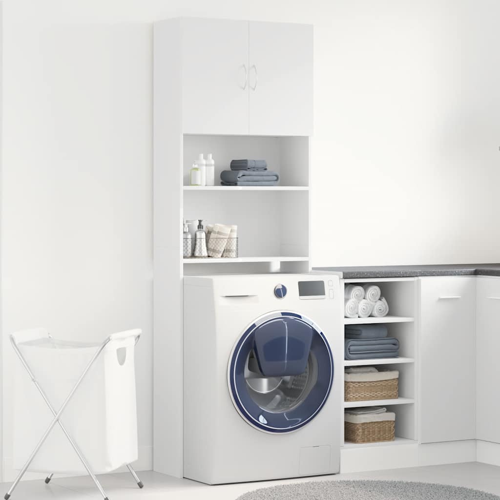 vidaXL Skrinka na práčku Biela 64x24x190 cm Engineered Wood