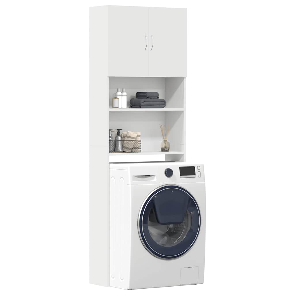 vidaXL vaskemaskineskab 64x24x190 cm konstrueret træ hvid
