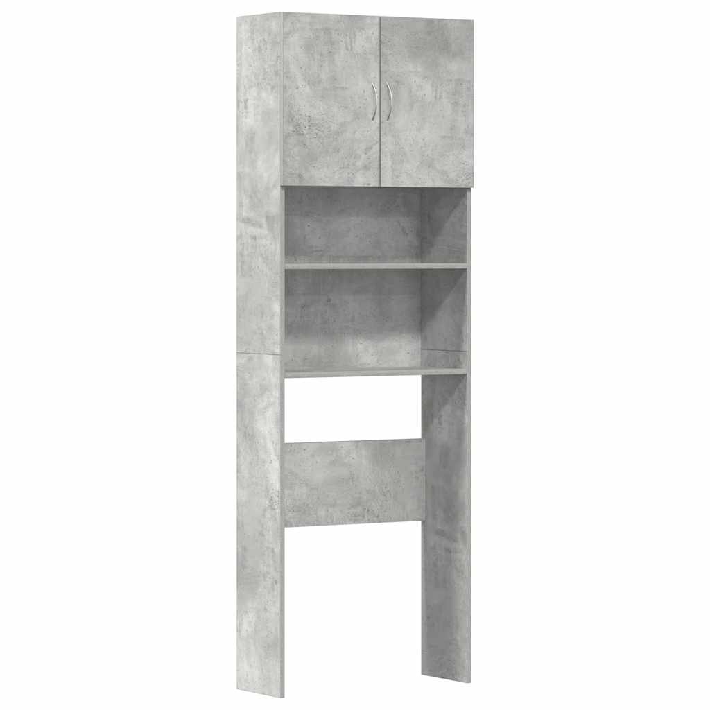Thumbnail - vidaXL Waschmaschinenschrank Betongrau 64x24x190 cm Holzwerkstoff