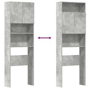 Skříňka na pračku Concrete Grey 64x24x190 cm Dřevěná konstrukce - obrázek 9
