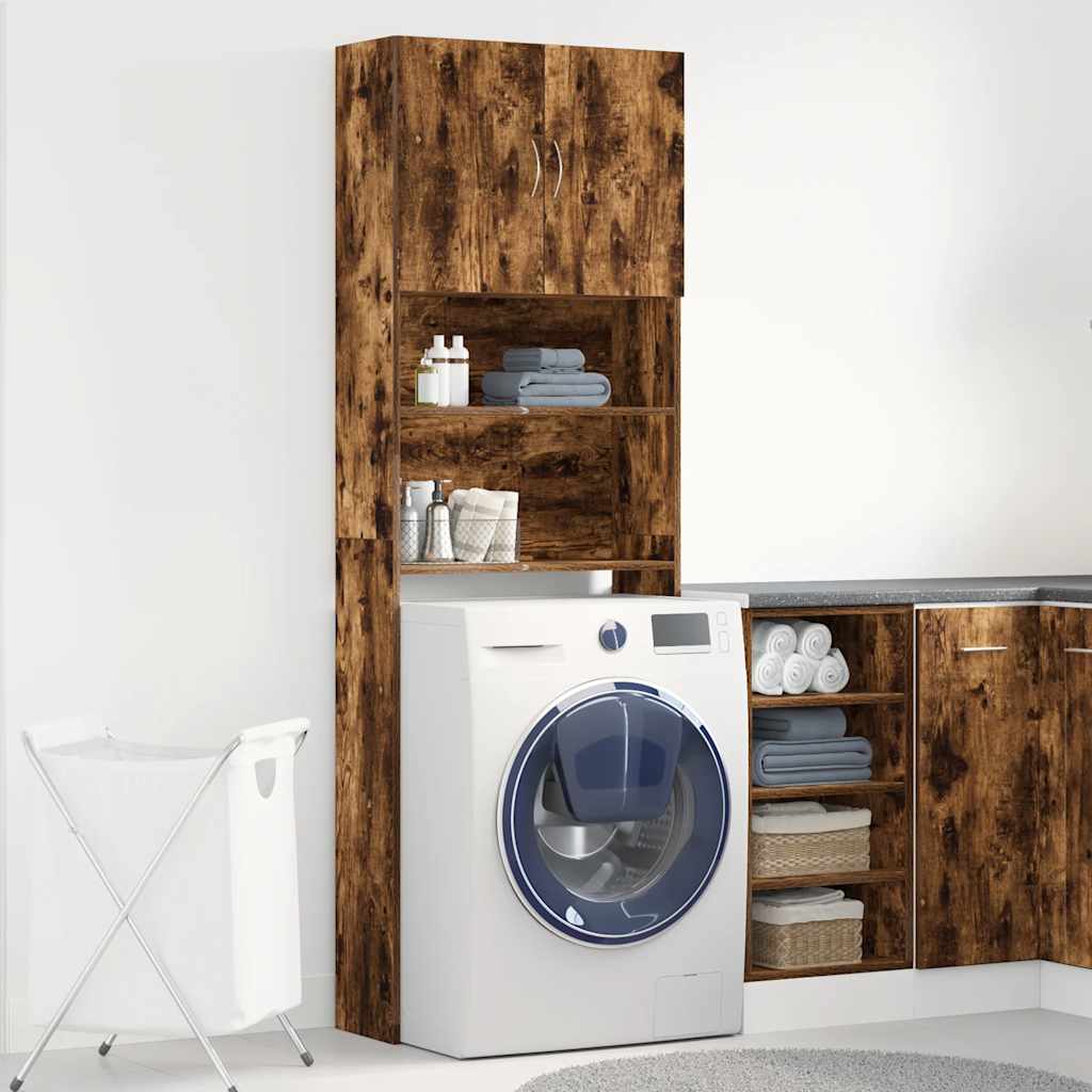 vidaXL Dulap mașină de spălat stejar afumat 64x24x190cm Lemn prelucrat
