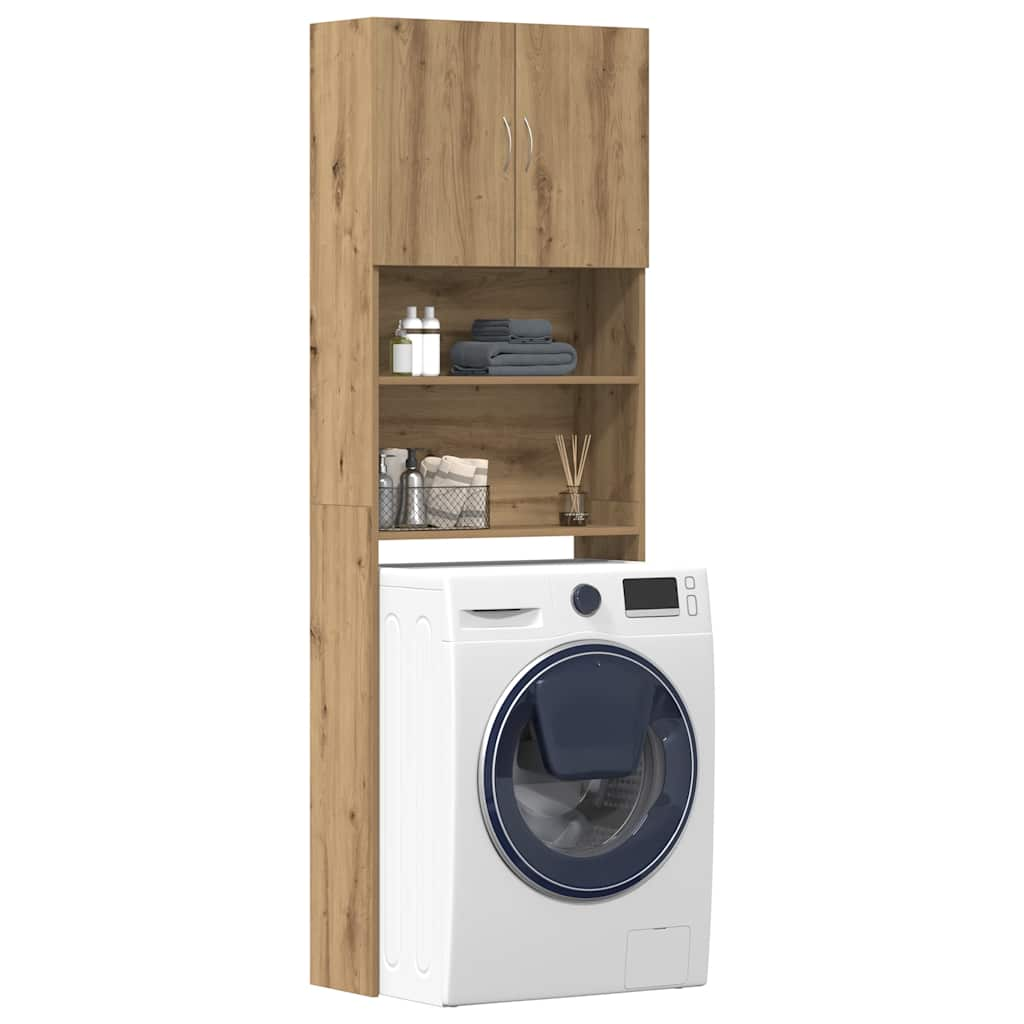 vidaXL Waschmaschinenschrank Artisan-Eiche 64x24x190 cm Holzwerkstoff