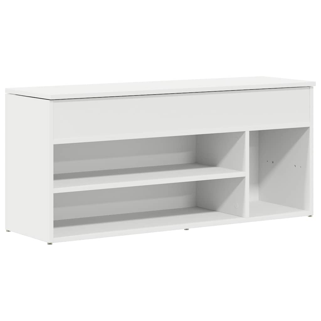 vidaXL Botník bílý 102x30,5x45 cm kompozitní dřevo