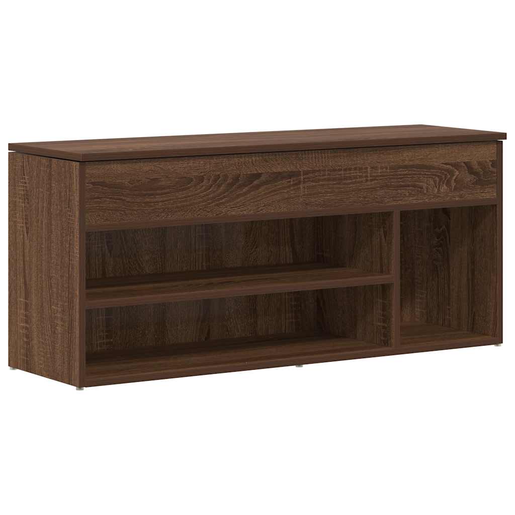 vidaXL Lavice s botníkem hnědý dub 102x30,5x45 cm kompozitní dřevo