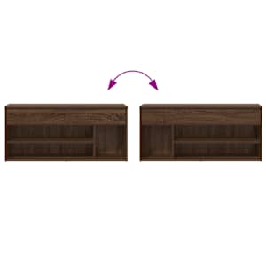 Lavice s botníkem hnědý dub 102x30,5x45 cm kompozitní dřevo - obrázek 7