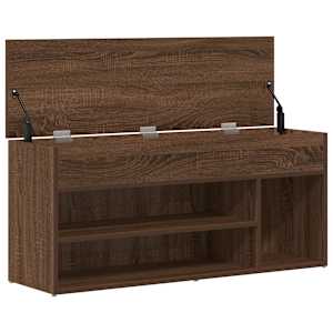 Lavice s botníkem hnědý dub 102x30,5x45 cm kompozitní dřevo - obrázek 8