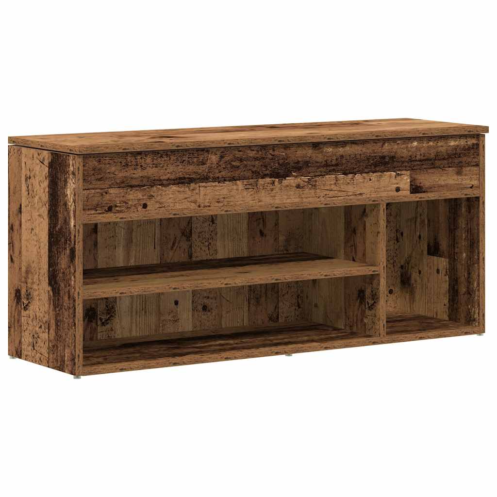 vidaXL Botník old wood 102x30,5x45 cm kompozitní dřevo