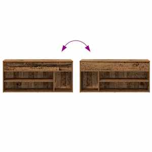 Botník old wood 102x30,5x45 cm kompozitní dřevo - obrázek 7