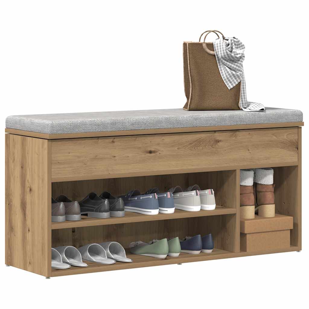 vidaXL Schuhbank Artisan-Eiche 102x30,5x45 cm Holzwerkstoff