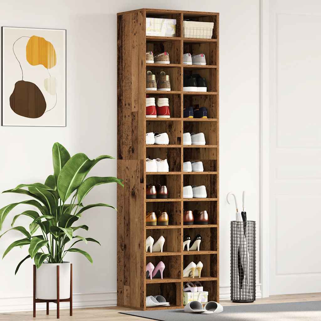 vidaXL Schoenenkast 54x34x183 cm spaanplaat oud hout afbeelding