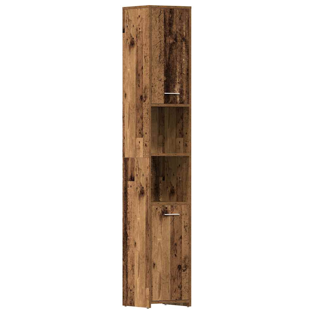 vidaXL Koupelnová skříňka old wood 30 x 30 x 183,5 cm dřevotříska