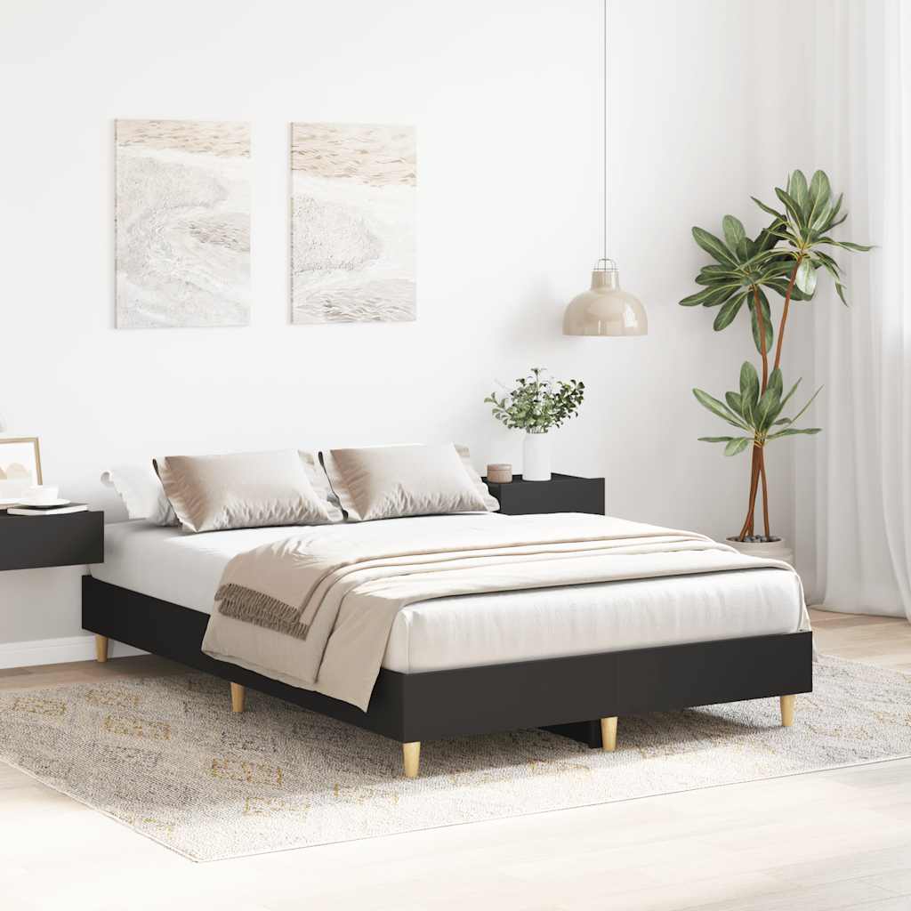 vidaXL Bedframe zonder matras 120x200 cm spaanplaat zwart afbeelding