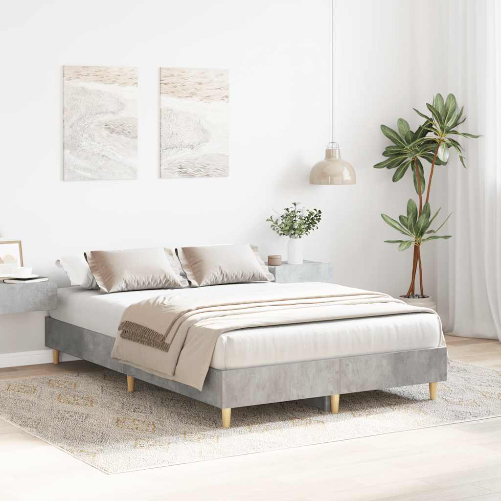 vidaXL Bedframe zonder matras 120x200 cm spaanplaat beton grijs afbeelding