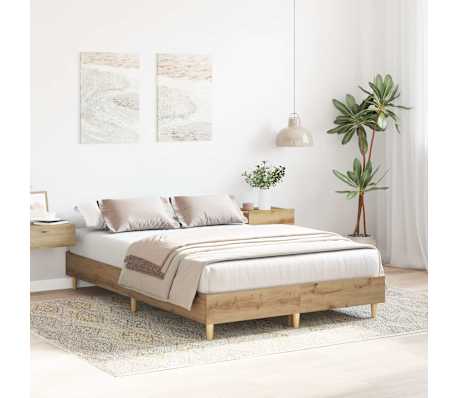 vidaXL Cadre de lit sans matelas ch&ecirc;ne artisanal 120x200 cm