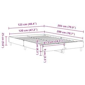 Rám postele bez matrace Artisan Dub 120x200 cm kompozitní dřevo - obrázek 9