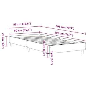 Rám postele bez matrace Dub Sonoma 90x200 cm Dřevěné konstrukce - obrázek 10