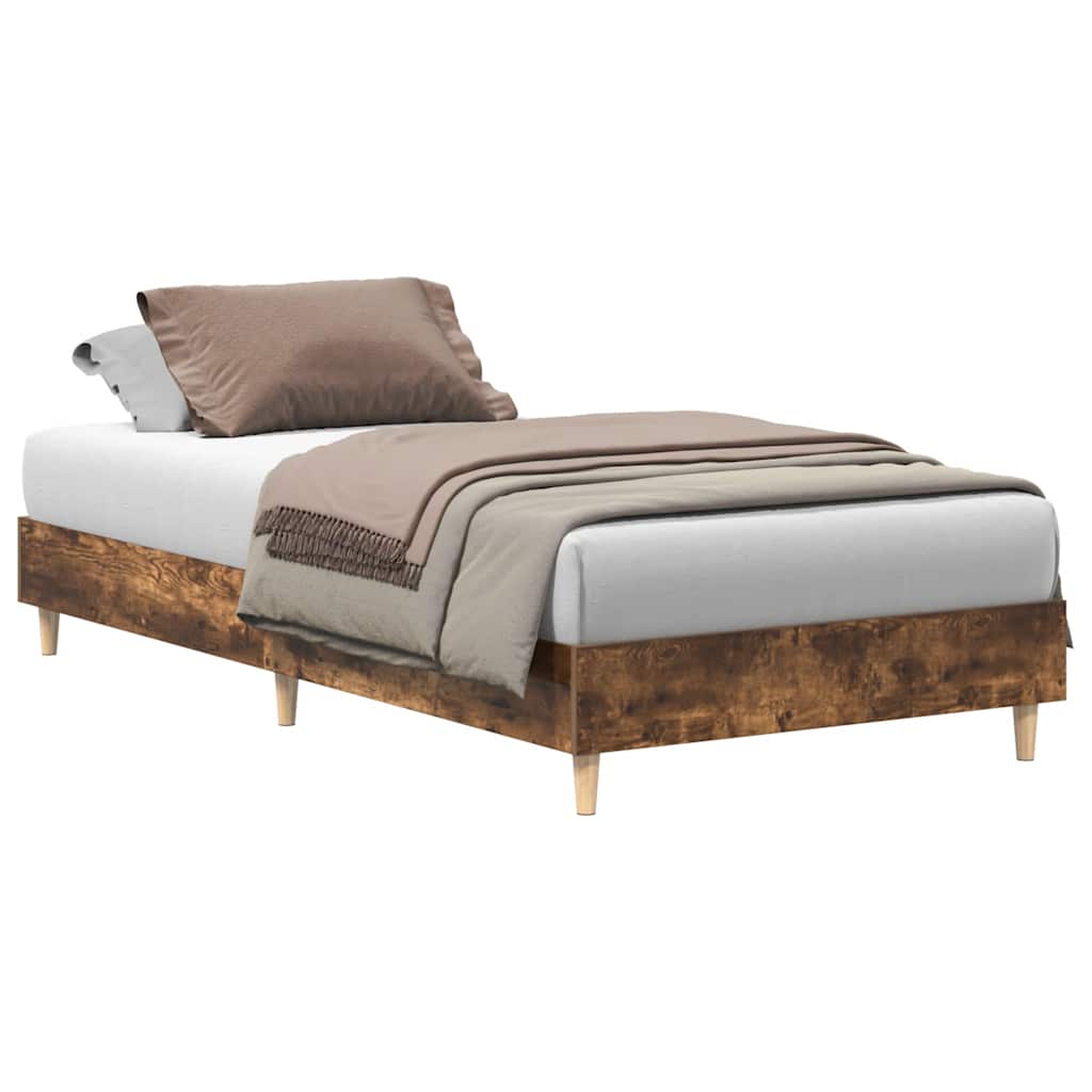 vidaXL Rám postele bez matrace Smoked Oak 90x200 cm Engineered Wood