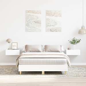 Rám postele bez matrace bílý 140x190 cm Dřevěné konstrukce - obrázek 1