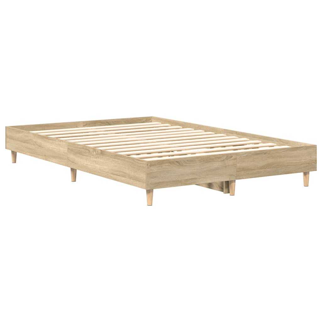 vidaXL Bedframe zonder matras 140x190cm spaanplaat sonoma eikenkleurig, foto 4