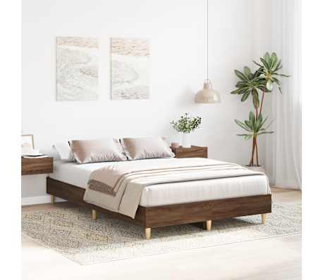 vidaXL Cadre de lit sans matelas ch&ecirc;ne marron 140x190 cm