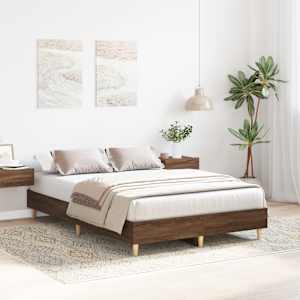 vidaXL Cadre de lit sans matelas ch&ecirc;ne marron 140x190 cm