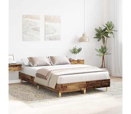vidaXL Bettgestell ohne Matratze Altholz-Optik 140x190cm Holzwerkstoff