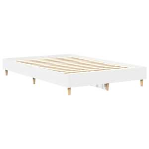 Rám postele bez matrace bílý 135x190 cm Dřevěné konstrukce - obrázek 4