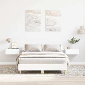 Rám postele bez matrace bílý 135x190 cm Dřevěné konstrukce - obrázek 1