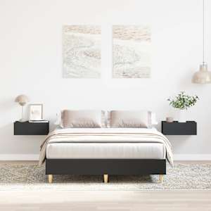 Rám postele bez matrace černý 135x190 cm Dřevěné konstrukce - obrázek 1