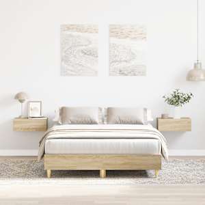 Rám postele bez matrace Dub Sonoma 135x190cm Dřevěné konstrukce - obrázek 1