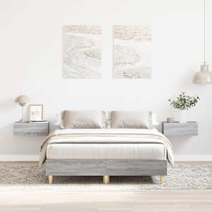 Rám postele bez matrace Grey Sonoma 135x190 cm kompozitní dřevo - obrázek 1