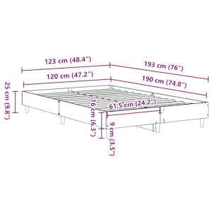 Rám postele bez matrace bílý 120x190 cm Dřevěné konstrukce - obrázek 10