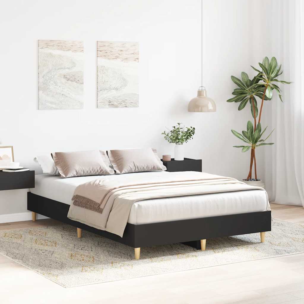 vidaXL Bedframe zonder matras 120x190 cm spaanplaat zwart afbeelding