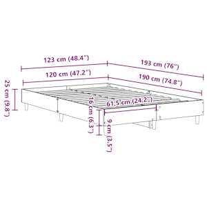Rám postele bez matrace černý 120x190 cm kompozitní dřevo - obrázek 10