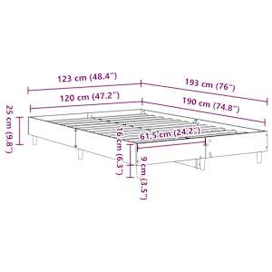 Rám postele bez matrace Dub Sonoma 120x190cm kompozitní dřevo - obrázek 10