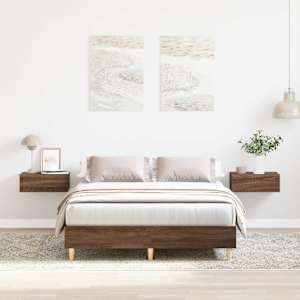 Posteljni okvir brez vzmetnice rjav hrast 120x190 cm inženirski les