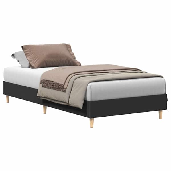 vidaXL voodiraam ilma madratsita, must, 90 x 190 cm, tehispuit